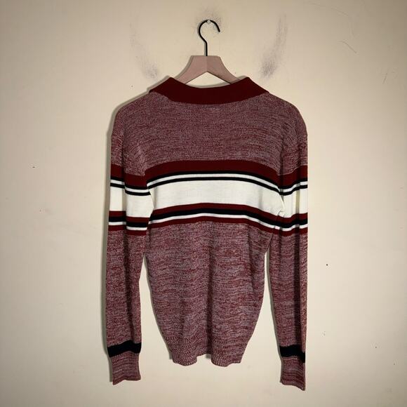 VINTAGE DELTA 70s mod collared retro sweater L - Picture 4 of 4